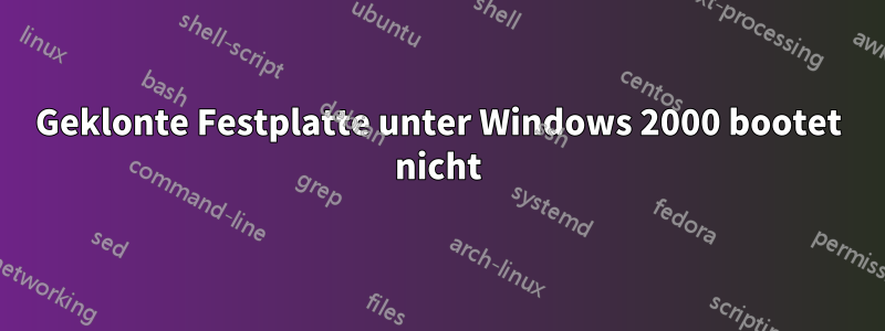 Geklonte Festplatte unter Windows 2000 bootet nicht