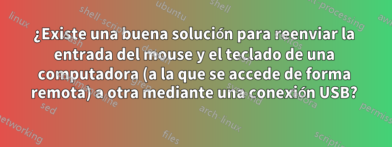 ¿Existe una buena solución para reenviar la entrada del mouse y el teclado de una computadora (a la que se accede de forma remota) a otra mediante una conexión USB?