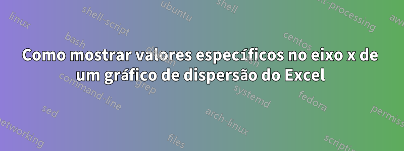 Como mostrar valores específicos no eixo x de um gráfico de dispersão do Excel