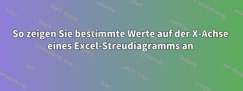 So zeigen Sie bestimmte Werte auf der X-Achse eines Excel-Streudiagramms an