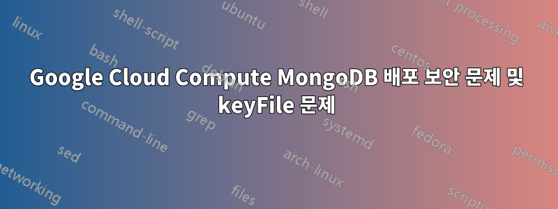 Google Cloud Compute MongoDB 배포 보안 문제 및 keyFile 문제