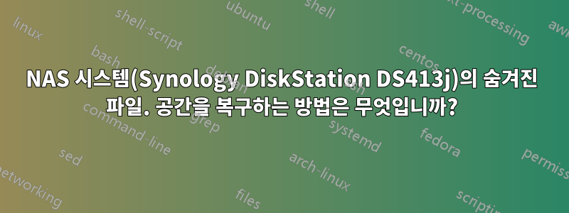 NAS 시스템(Synology DiskStation DS413j)의 숨겨진 파일. 공간을 복구하는 방법은 무엇입니까?