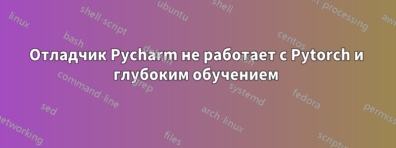 Отладчик Pycharm не работает с Pytorch и глубоким обучением