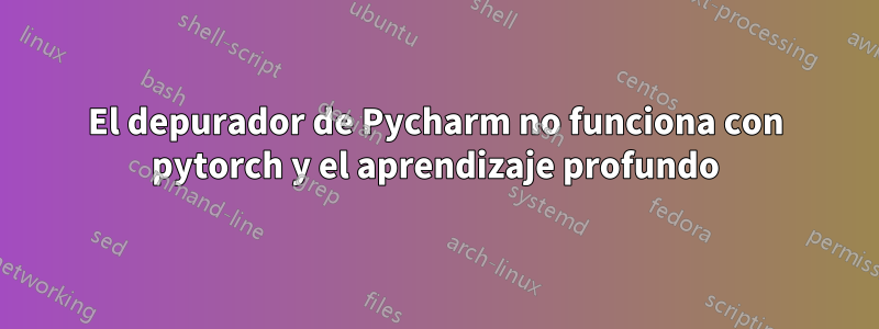 El depurador de Pycharm no funciona con pytorch y el aprendizaje profundo