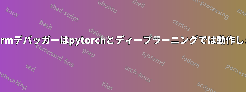 Pycharmデバッガーはpytorchとディープラーニングでは動作しません