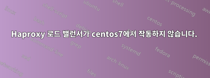 Haproxy 로드 밸런서가 centos7에서 작동하지 않습니다.