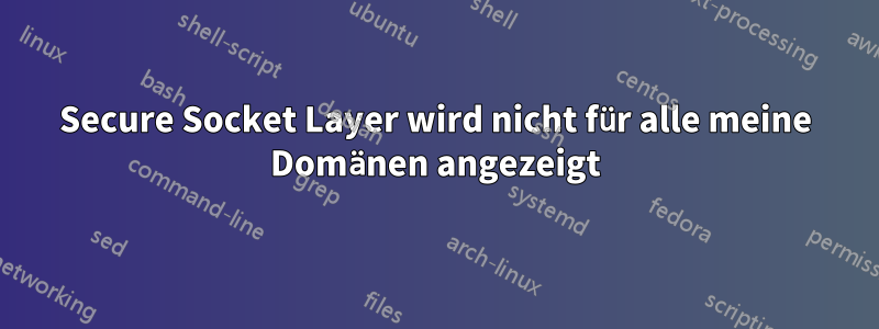 Secure Socket Layer wird nicht für alle meine Domänen angezeigt