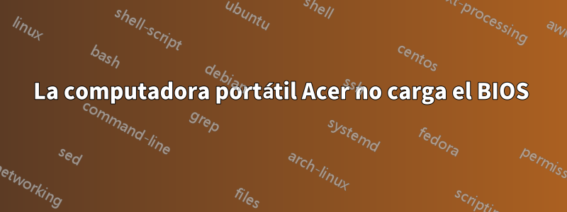 La computadora portátil Acer no carga el BIOS