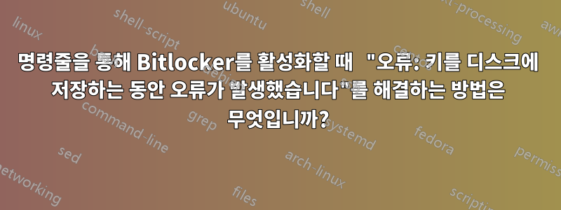 명령줄을 통해 Bitlocker를 활성화할 때 "오류: 키를 디스크에 저장하는 동안 오류가 발생했습니다"를 해결하는 방법은 무엇입니까?