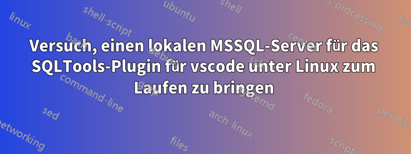 Versuch, einen lokalen MSSQL-Server für das SQLTools-Plugin für vscode unter Linux zum Laufen zu bringen