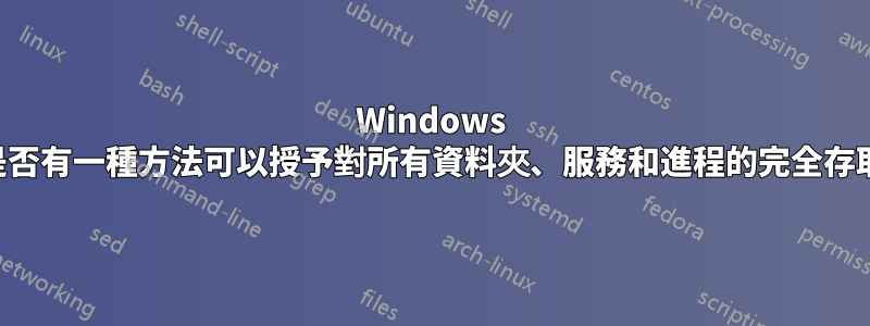 Windows 目前是否有一種方法可以授予對所有資料夾、服務和進程的完全存取權？