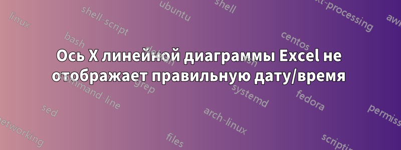 Ось X линейной диаграммы Excel не отображает правильную дату/время