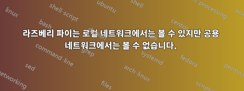 라즈베리 파이는 로컬 네트워크에서는 볼 수 있지만 공용 네트워크에서는 볼 수 없습니다.