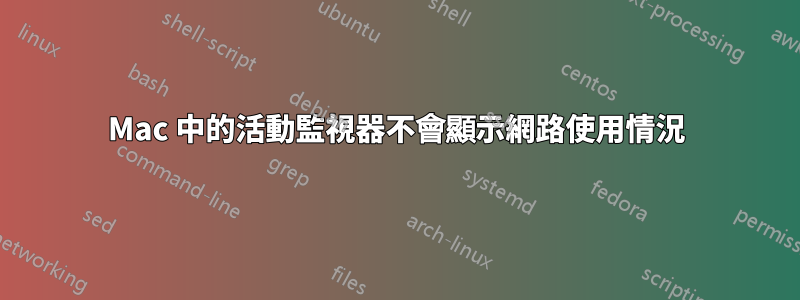 Mac 中的活動監視器不會顯示網路使用情況