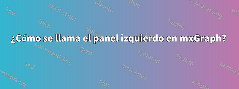 ¿Cómo se llama el panel izquierdo en mxGraph?