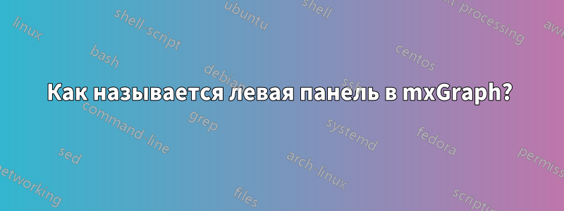 Как называется левая панель в mxGraph?