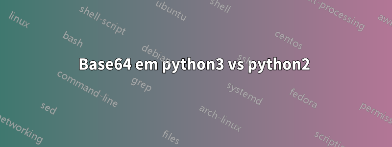 Base64 em python3 vs python2