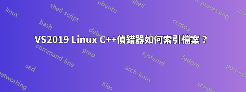 VS2019 Linux C++偵錯器如何索引檔案？