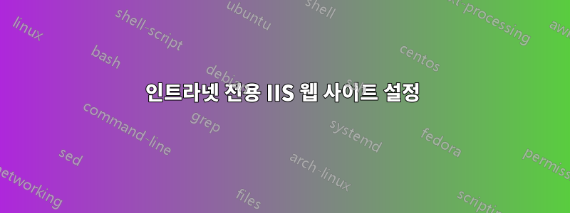 인트라넷 전용 IIS 웹 사이트 설정