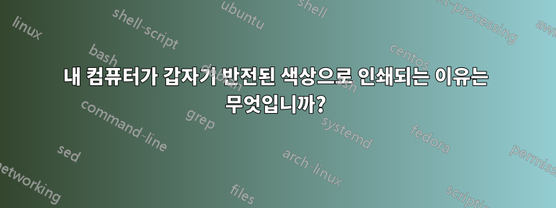 내 컴퓨터가 갑자기 반전된 색상으로 인쇄되는 이유는 무엇입니까?