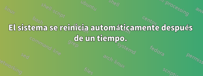 El sistema se reinicia automáticamente después de un tiempo.