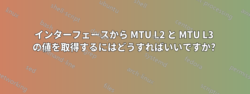 インターフェースから MTU L2 と MTU L3 の値を取得するにはどうすればいいですか?