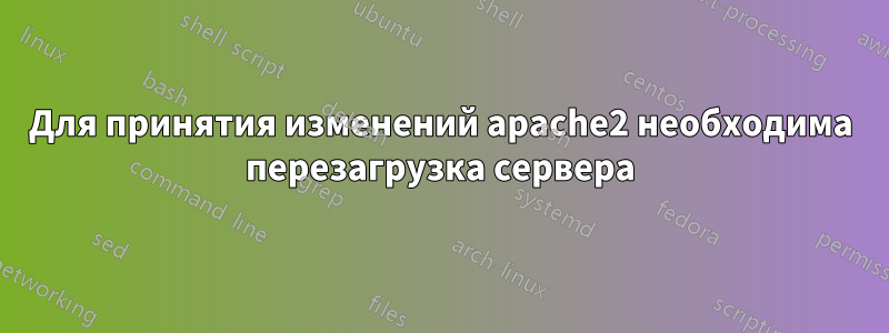 Для принятия изменений apache2 необходима перезагрузка сервера