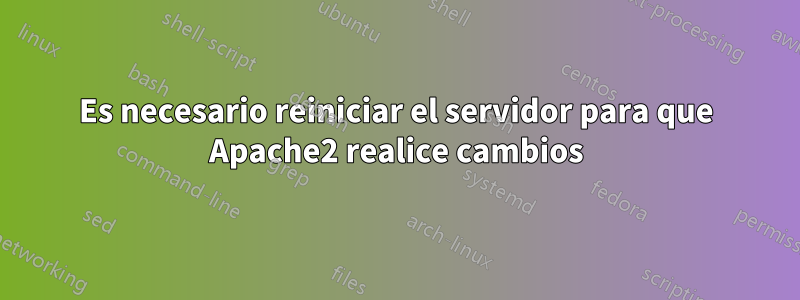 Es necesario reiniciar el servidor para que Apache2 realice cambios