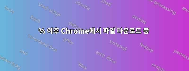 100% 이후 Chrome에서 파일 다운로드 중