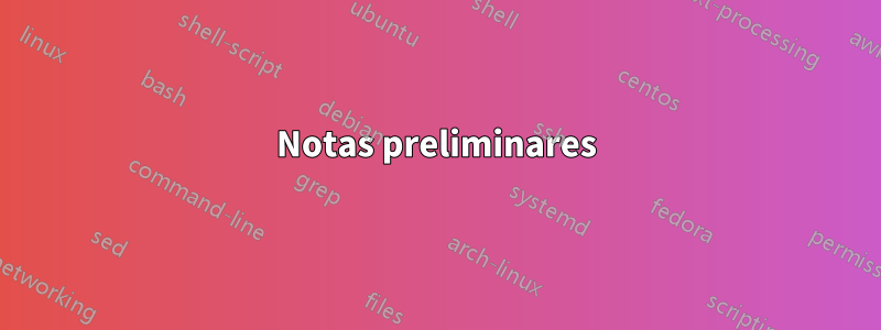 Notas preliminares