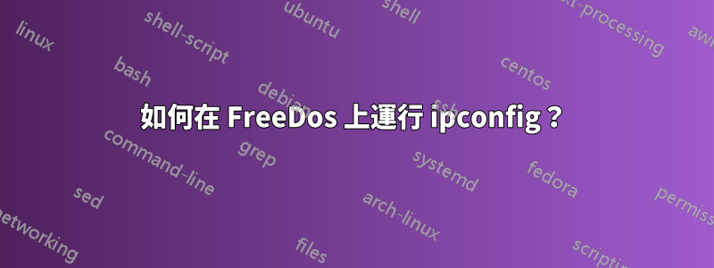 如何在 FreeDos 上運行 ipconfig？