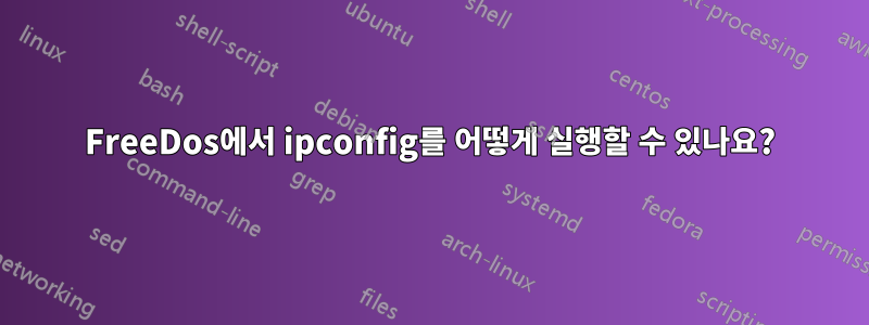 FreeDos에서 ipconfig를 어떻게 실행할 수 있나요?