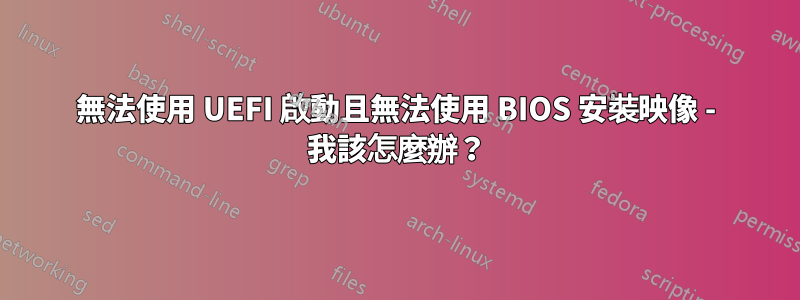 無法使用 UEFI 啟動且無法使用 BIOS 安裝映像 - 我該怎麼辦？