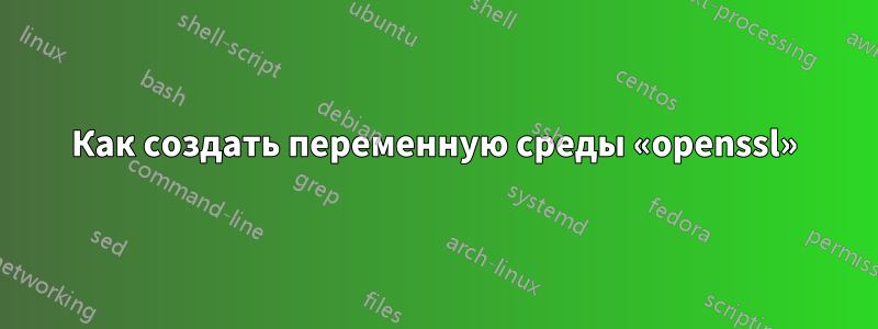 Как создать переменную среды «openssl»