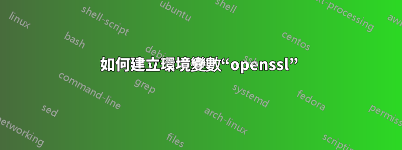 如何建立環境變數“openssl”