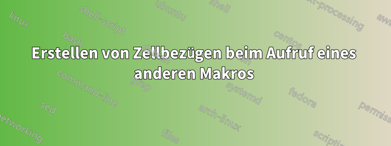 Erstellen von Zellbezügen beim Aufruf eines anderen Makros