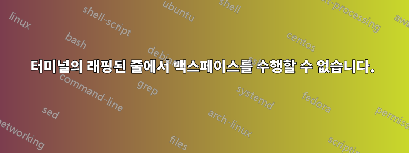 터미널의 래핑된 줄에서 백스페이스를 수행할 수 없습니다.