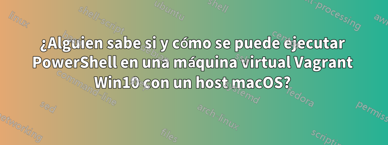 ¿Alguien sabe si y cómo se puede ejecutar PowerShell en una máquina virtual Vagrant Win10 con un host macOS?