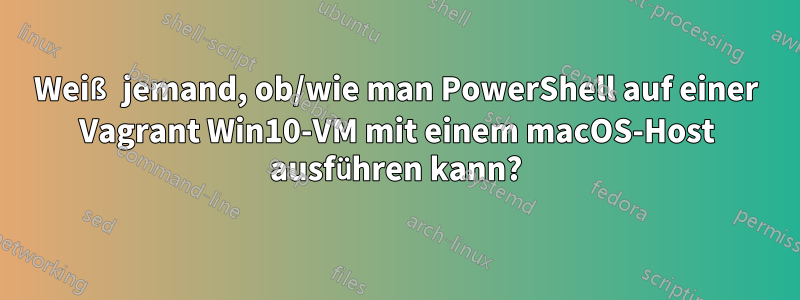 Weiß jemand, ob/wie man PowerShell auf einer Vagrant Win10-VM mit einem macOS-Host ausführen kann?