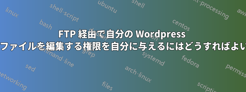 FTP 経由で自分の Wordpress テーマのファイルを編集する権限を自分に与えるにはどうすればよいですか?