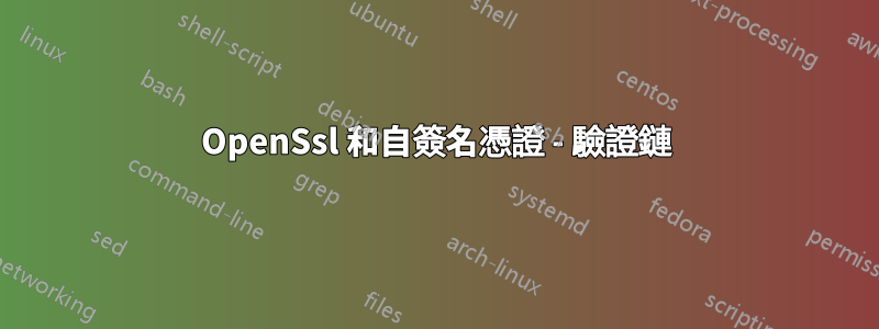 OpenSsl 和自簽名憑證 - 驗證鏈