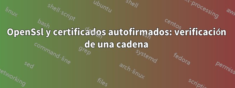 OpenSsl y certificados autofirmados: verificación de una cadena