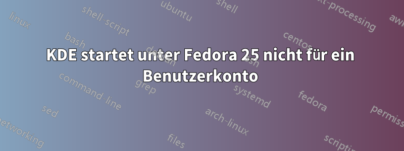 KDE startet unter Fedora 25 nicht für ein Benutzerkonto