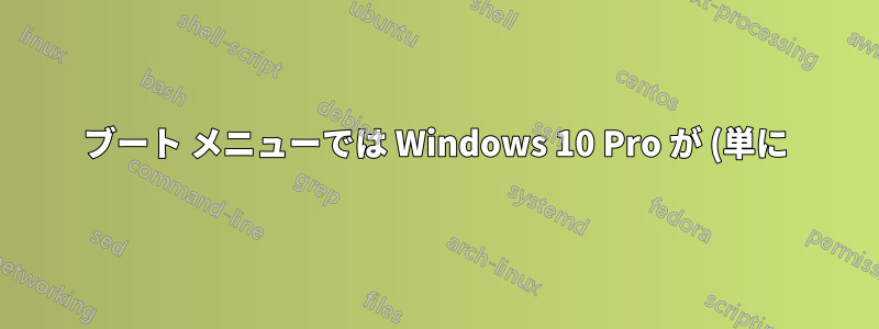 ブート メニューでは Windows 10 Pro が (単に) Windows 10 と表記され、Windows 10 Pro 自体も Windows 10 Pro と表記されるというこの矛盾を、どうすれば解決できるでしょうか?