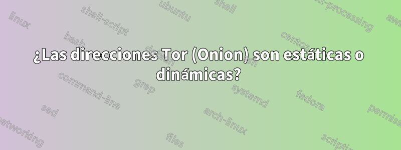 ¿Las direcciones Tor (Onion) son estáticas o dinámicas?