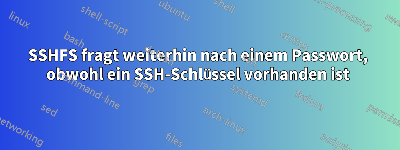 SSHFS fragt weiterhin nach einem Passwort, obwohl ein SSH-Schlüssel vorhanden ist