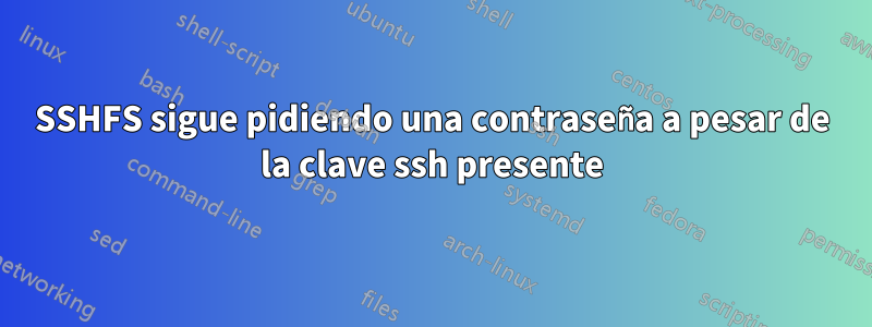 SSHFS sigue pidiendo una contraseña a pesar de la clave ssh presente