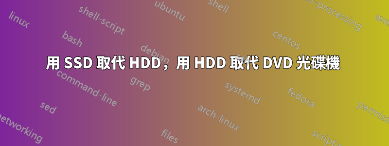 用 SSD 取代 HDD，用 HDD 取代 DVD 光碟機