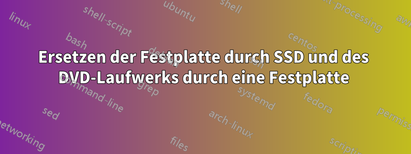 Ersetzen der Festplatte durch SSD und des DVD-Laufwerks durch eine Festplatte