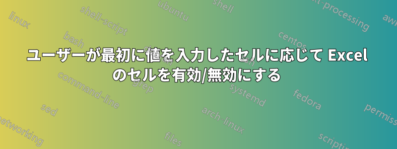 ユーザーが最初に値を入力したセルに応じて Excel のセルを有効/無効にする